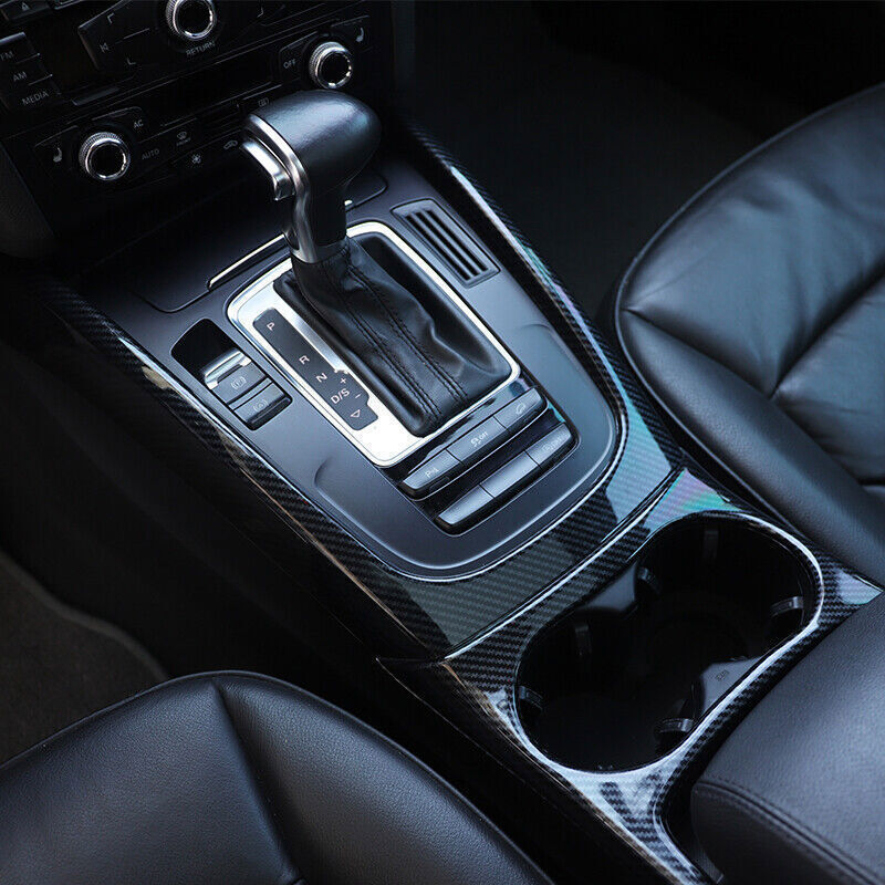 for Audi Q5 2009-17 ABS Carbon Fiber Middle Console Drinking Glass Frame Trim 1X