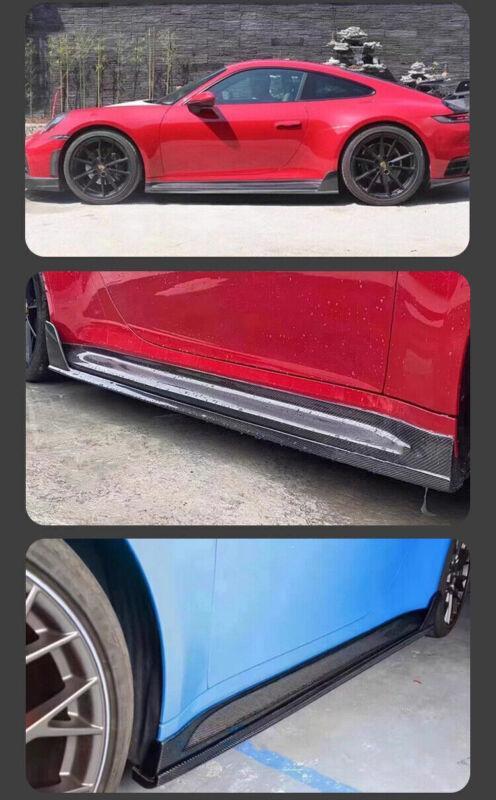 for Porsche Carrera 911 992 2019+ Carbon Fiber Side Skirts