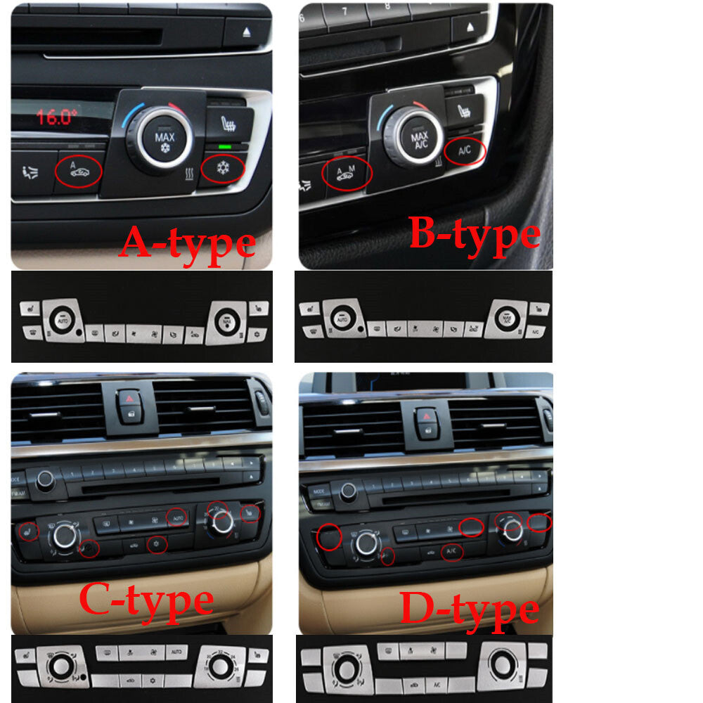 13PCS Alloy Air Conditioner Switch Button Trim for BMW 3 4 Series F30 GT 2013-19