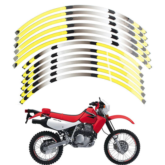 for HONDA XR650L XR250l Rim 21/18 Stripes Wheel Decals Tape Stickers Yellow