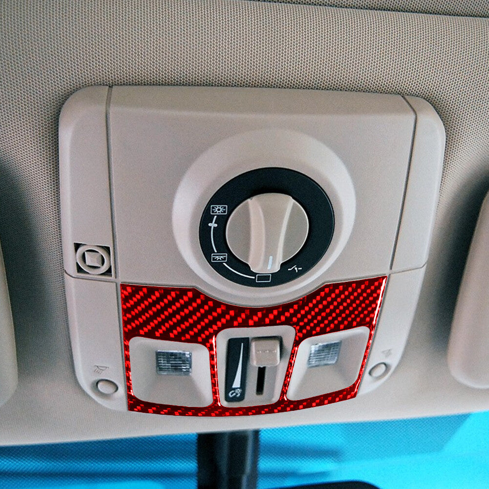 Red Carbon Fiber Overhead Console Control Trim Cover for Cadillac CTS 2003-2007