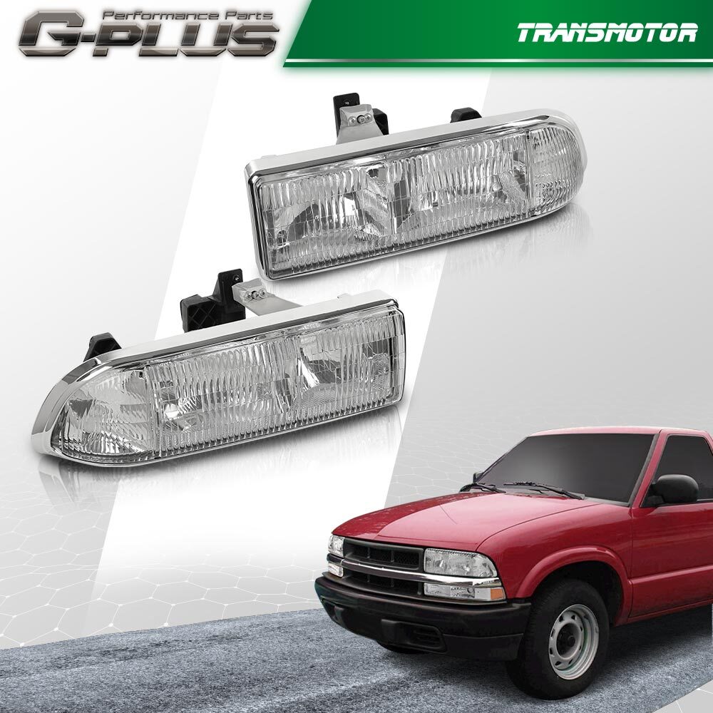Headlight assembly suitable for 1998-2005 for Chevrolet Suits (1998-04 S10) with bulbs.