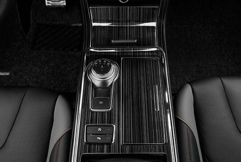 Black Titanium Middle Console Gear Shift Panel Trim 5PCS for Ford Edge 2019-22