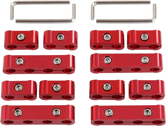 Engine Spark Plug Wire Separator Divider (8mm, 9mm, 10mm) - Red Spark Plug Wire Separator