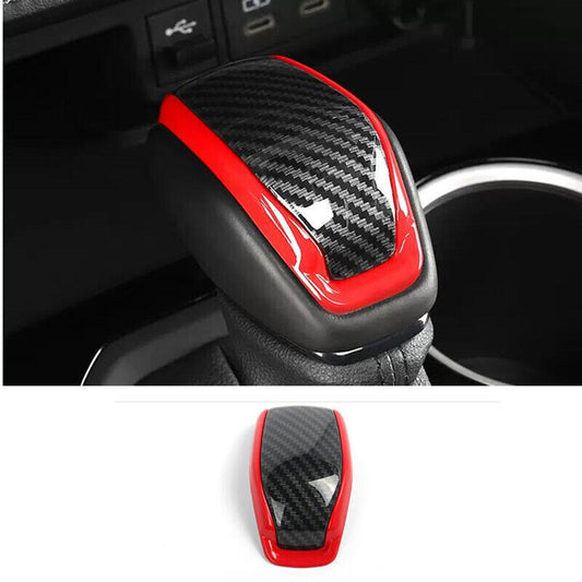RedCarbon fiber Gear Shift Knob Cover Trim for Toyota Grand Highlander 24-2025