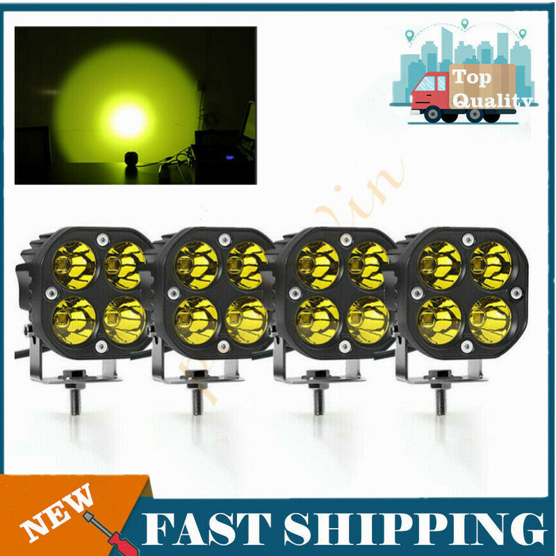 4x3 inch 40W LED light strips available in stock. Yellow fog cabin for off-road all-terrain vehicles, SUVs, and trucks (4WD).