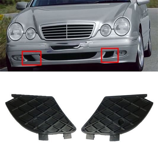 Pair Front Bumper Fog Light Grill Cover for Mercedes-Benz E-Class W210 1999-2003