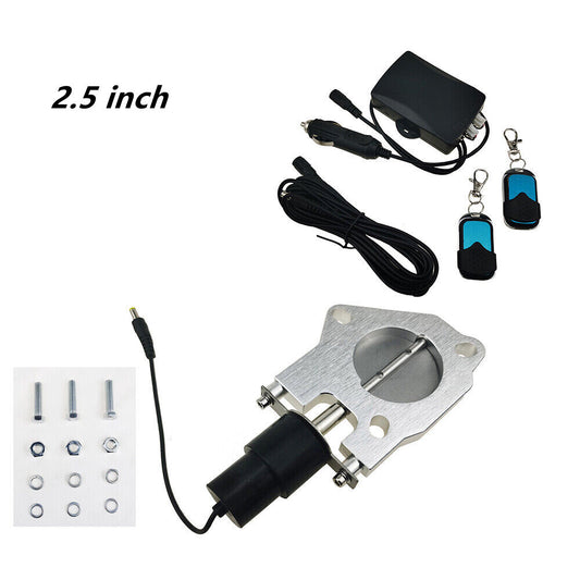 2.5-inch Electric Exhaust Butterfly Valve Motor with Remote Control Switch Screw Kit