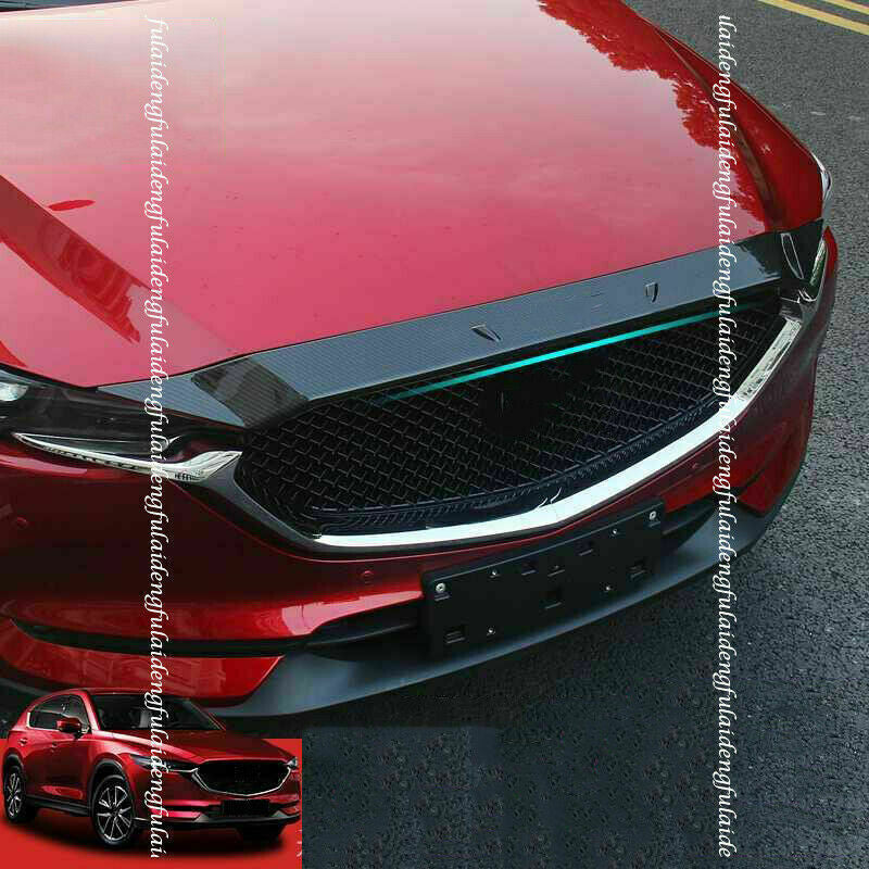 for Mazda CX-5 2017-2021 Carbon Fiber ABS Front Engine Hood Bonnet Cover Trim 1x