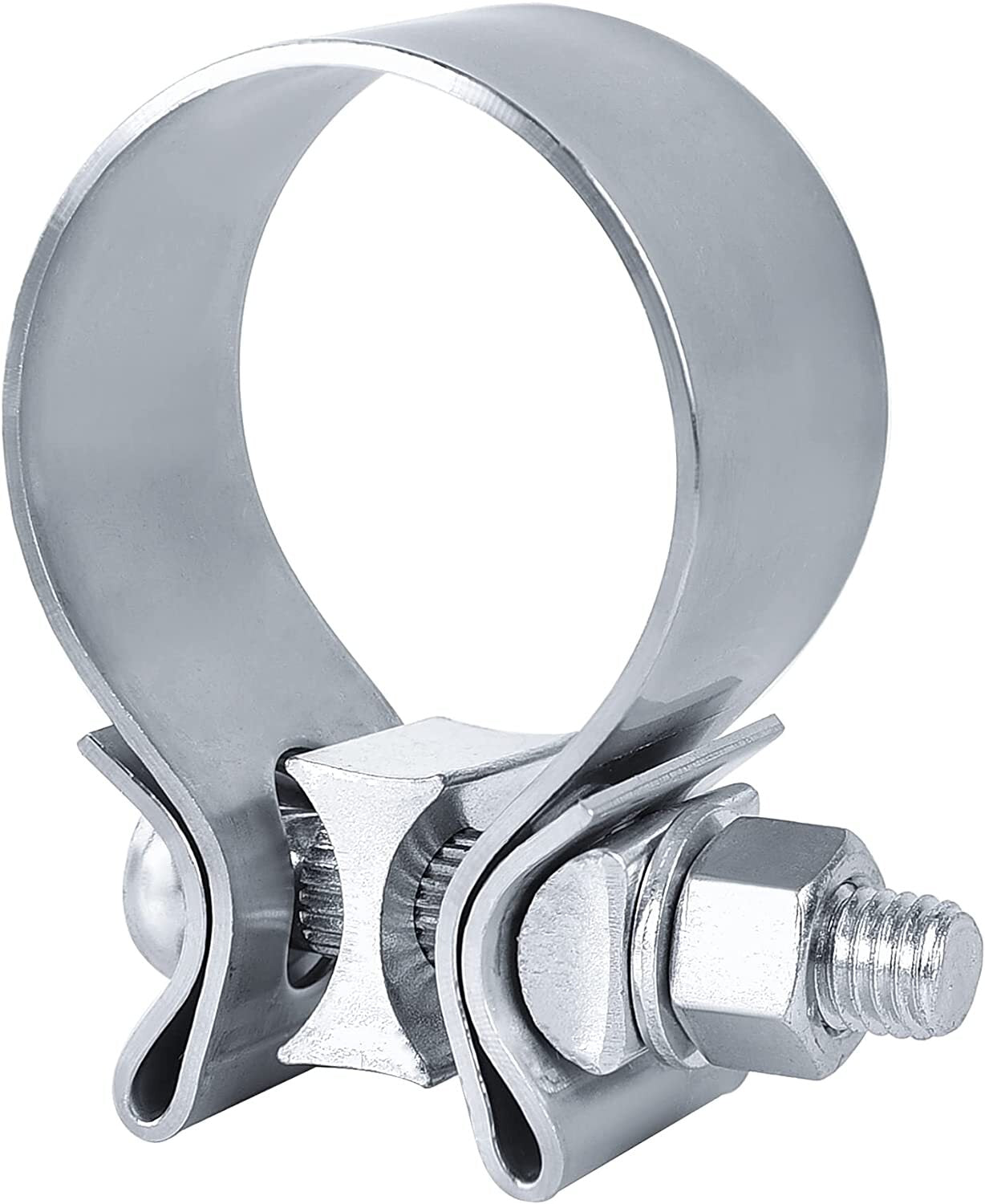 2.0-inch exhaust clips, 54mm narrow exhaust muffler with clips, stainless steel.
