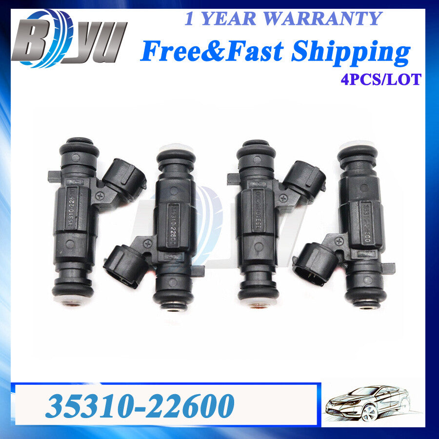 4PCS Fuel Injectors 35310-22600 for Hyundai Accent 2000-2005 1.5L 1.6L I4