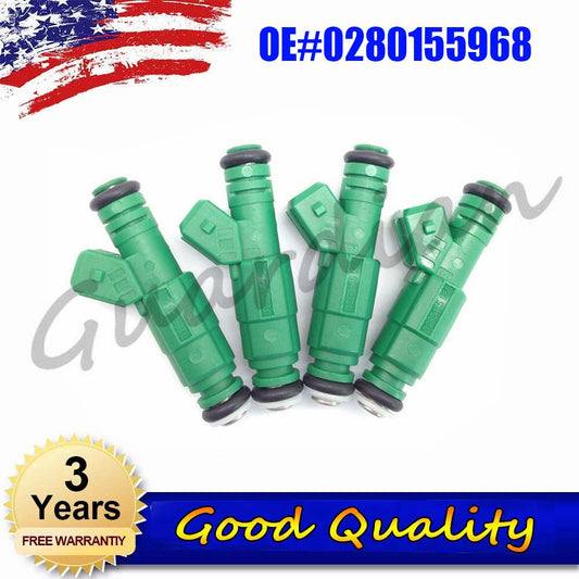 4 fuel injectors, 0280155968, suitable for Volkswagen for Passat , for Jetta , for Golf , Beetle, for Audi TT, Quattro, for BMW .