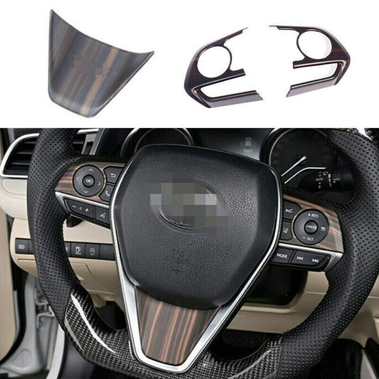 Wood Grain Steering Wheel Button Frame Cover Trim 3pc for Toyota Venza 2021-2023