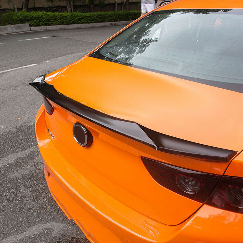 Bright Black Trunk Lip Spoiler Tail Wing Cover for Mazda 3 Axela sedan 2019-2022