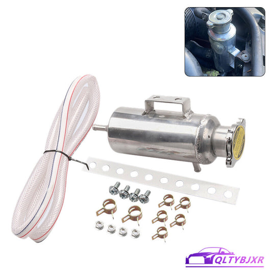 Overflow Coolant Tank Reservoir Cooling Radiator Water Catch Can Aluminum Silver