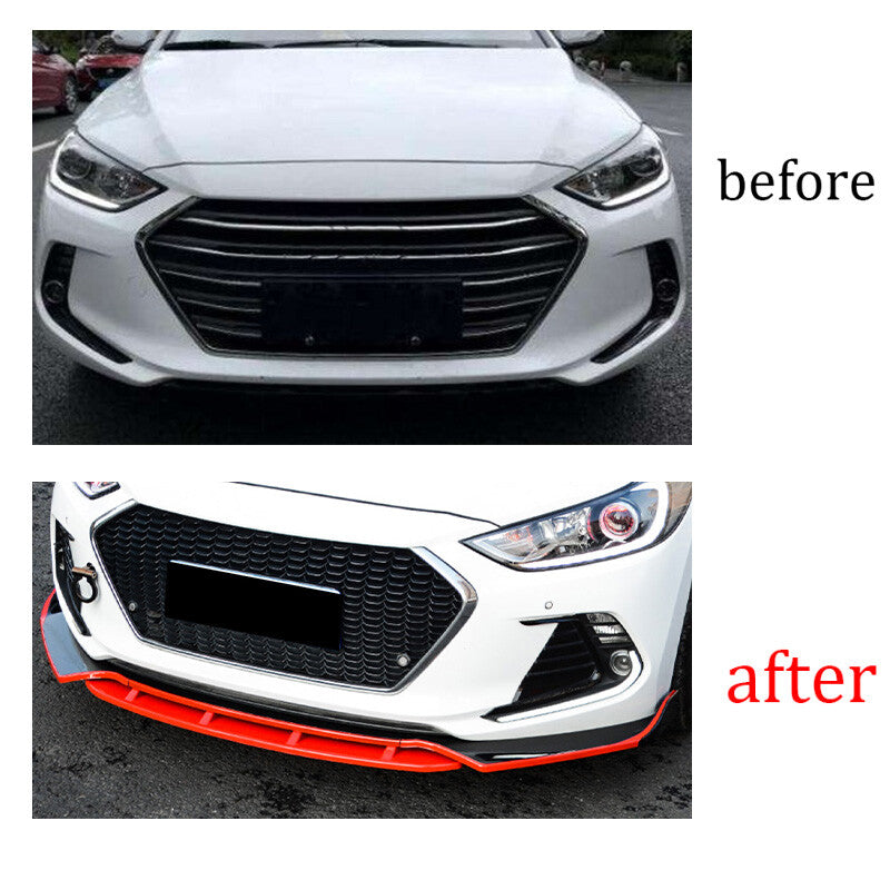 for Hyundai for Elantra 2017-2018 Red Black Front Bumper Lip Spoiler Splitter 4PCS