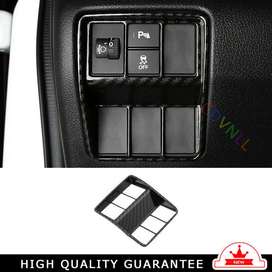 Headlight Button Frame Cover Trim 1PCS for Honda CRV CR-V 2017-2022 Carbon Fiber