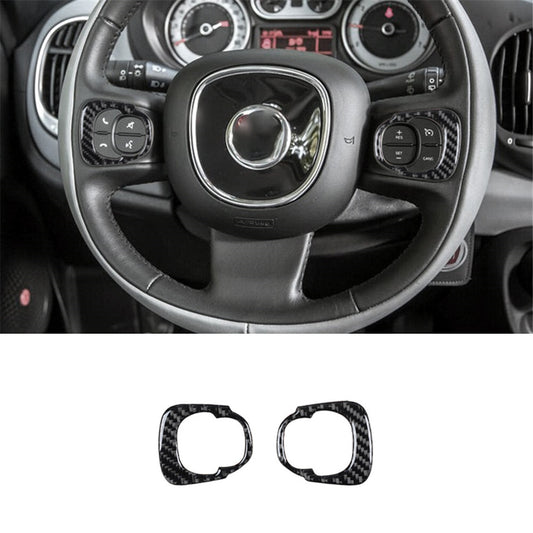 Carbon Fiber Interior Steering Wheel Accent Cover Trim For 2014-2017 for Fiat 500L