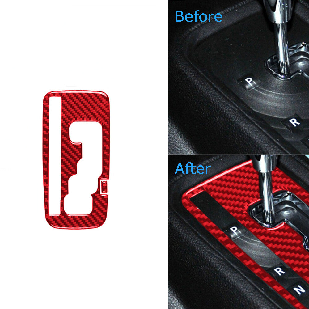 Red Carbon Fiber Automatic Gear Shift Panel Cover for Jeep for Wrangler JK 2011-2017