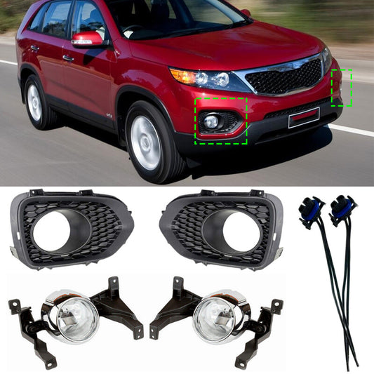 Set Front Bumper Fog Light Lamp Cover Connector for KIA Sorento 2010 2011-12