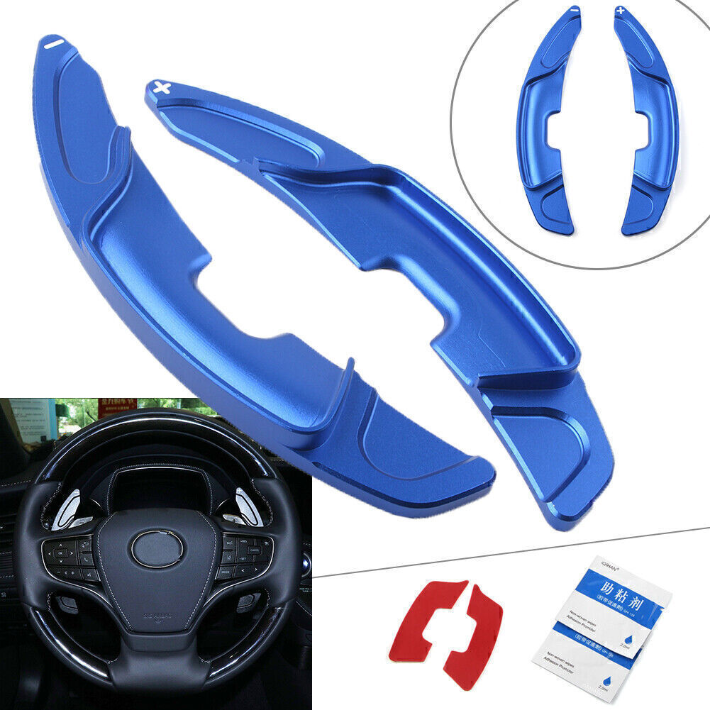 Blue Steering Wheel Shift Paddle Shifter Cover for Lexus ES300h ES350 2019-2024