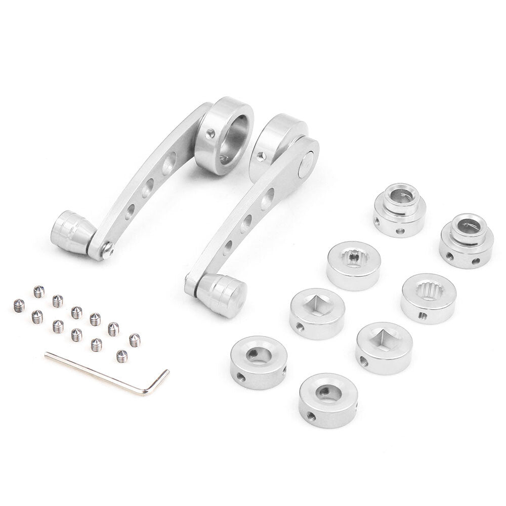 Silver Billet Aluminum Alloy Window Crank Handle Winder Kit for Truck Car Door