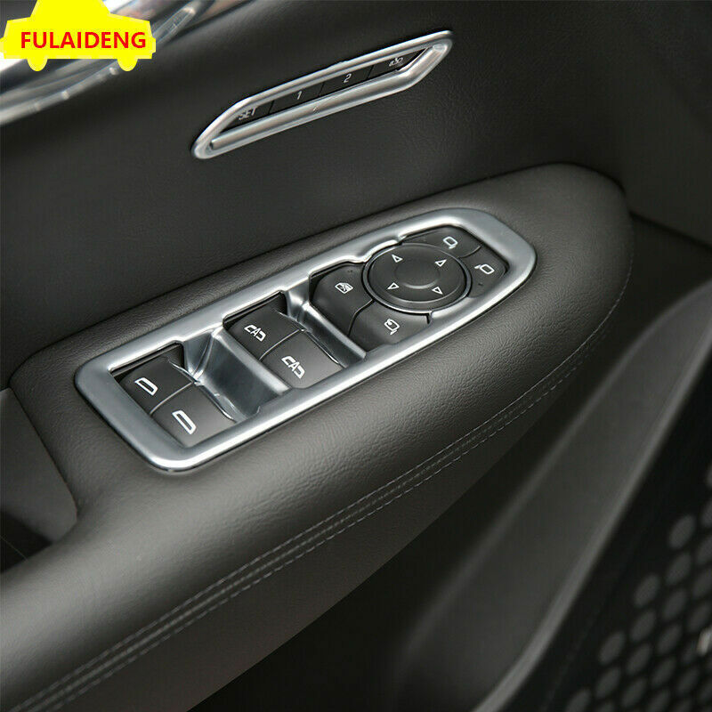 Glass Window Lift Panel Switch Cover Trim Silver ABS for Cadillac XT5 2016-2022