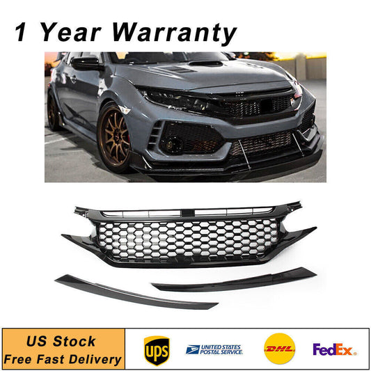 Front Upper Headlight Grill Eyebrow Guard Protection for Honda for Civic 2016-18