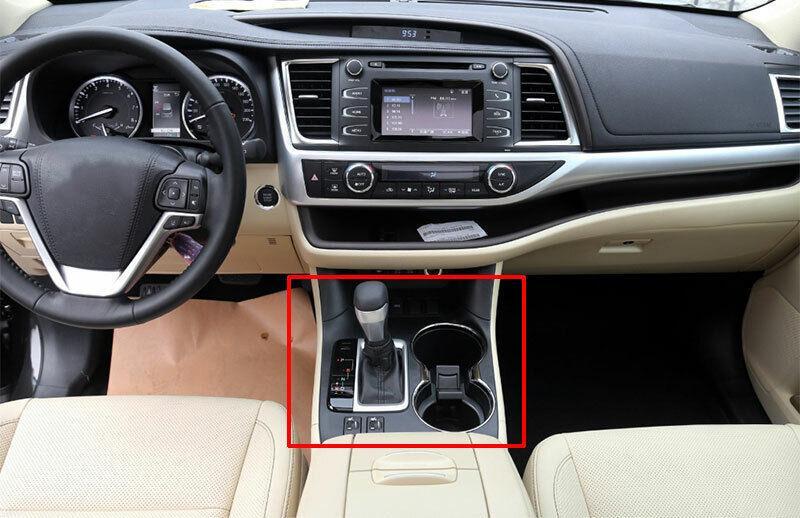 Silver Titanium Middle Console Gear Shift Trim for Toyota Highlander 2014-2019