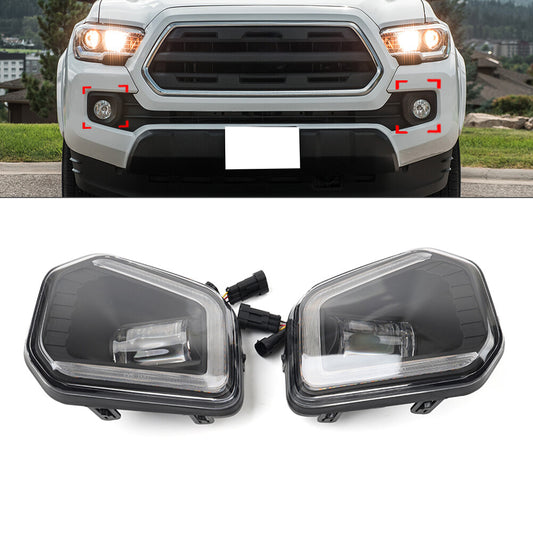 2pcs Daytime Running Light Fog Lamp Kit for Toyota Tacoma SR SR5 2016-2023