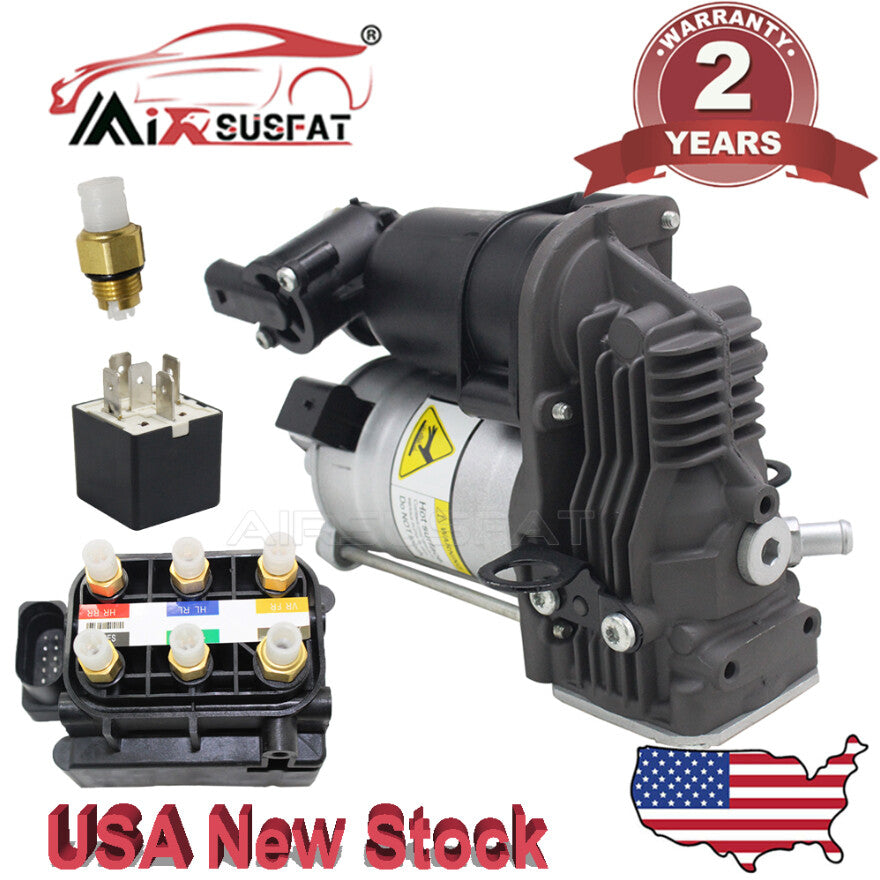 for Mercedes ML GL W166 X166 GL450 GL350 Suspension Compressor+Relay+Valve Block