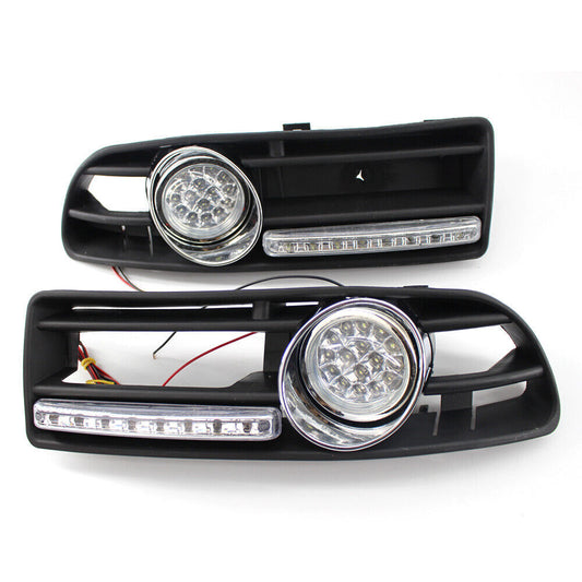 Car BUMPER GRILLE FOG LIGHT Lamp LED LAMP Fit for VW for JETTA for BORA MK4 99-04 + DRL