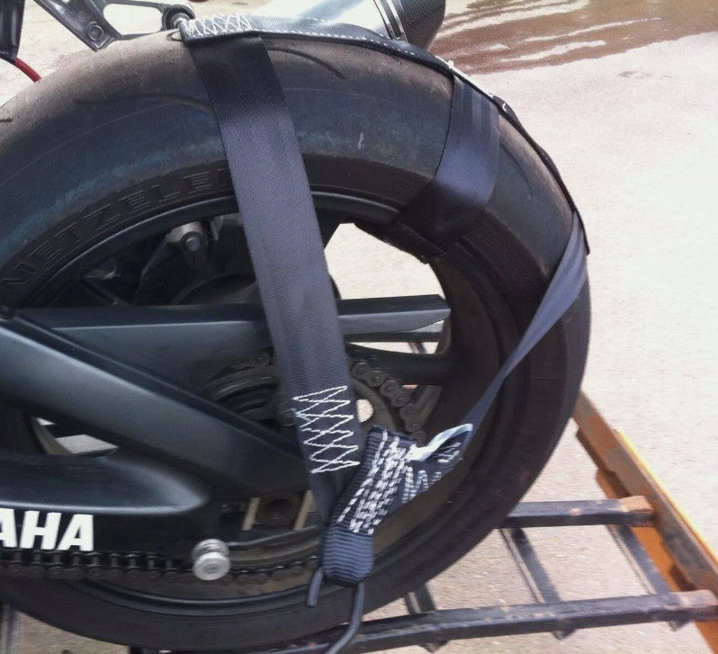 Motorcycle transport strap rear wheel strap, RED