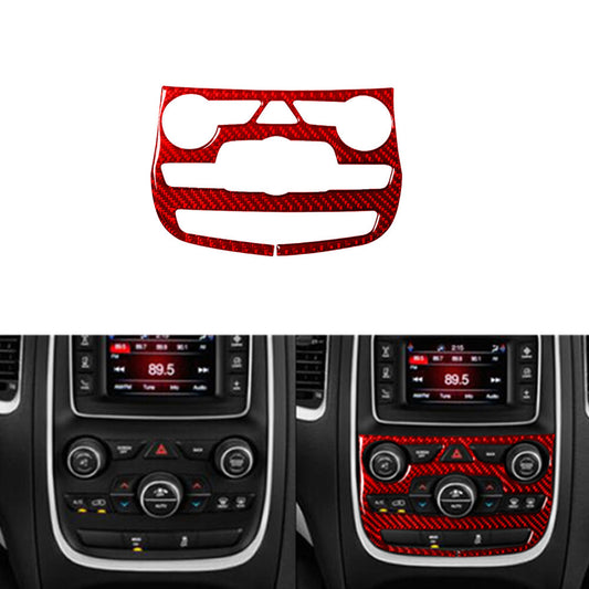 Red Carbon Fiber Climate Control Panel Cover Trim for Dodge Durango 2014-2020