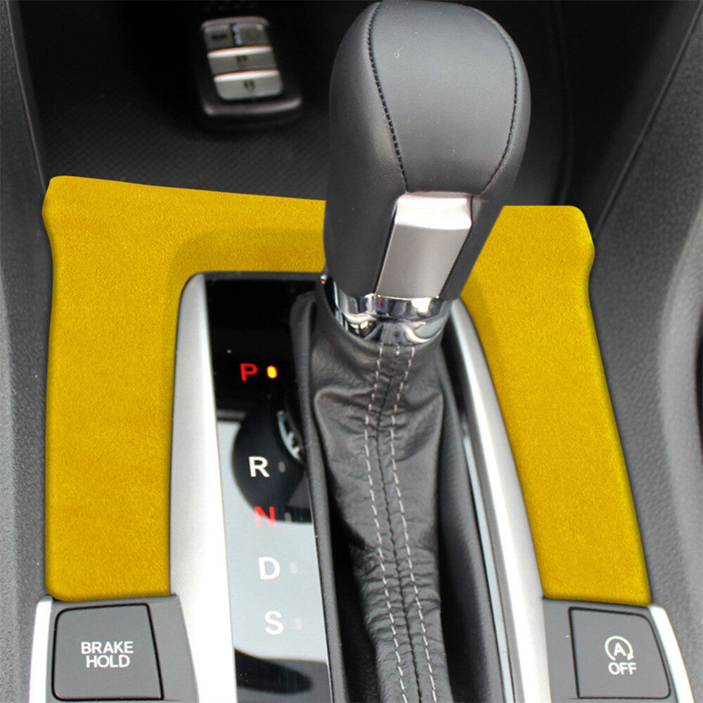 Suede Yellow Automatic Gear Shift Panel Cover Fit for Honda for Civic 10th 2016-2021
