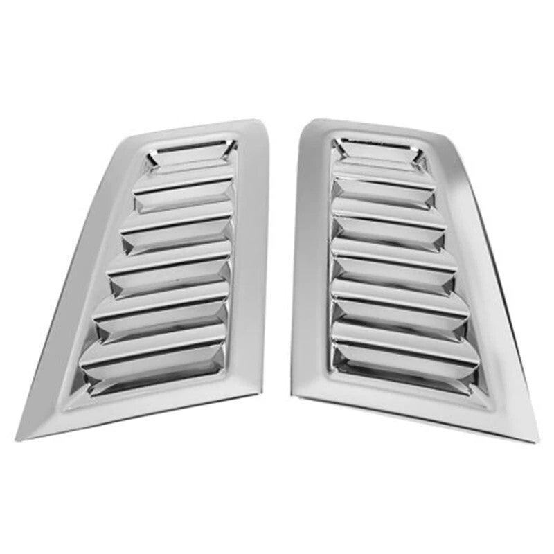 2Pc Car Front Engine Hood Bonnet Vents Chrome Hood Air Outlet Cover Universal