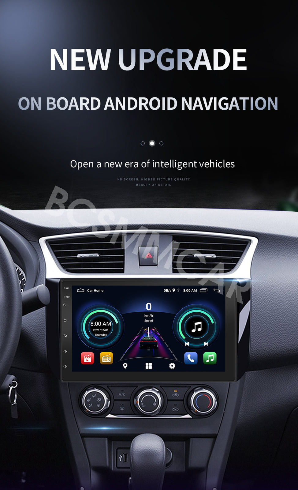 7in Touch Screen Android Car Stereo Radio MP5 Player FM GPS WiFi Mirror Link