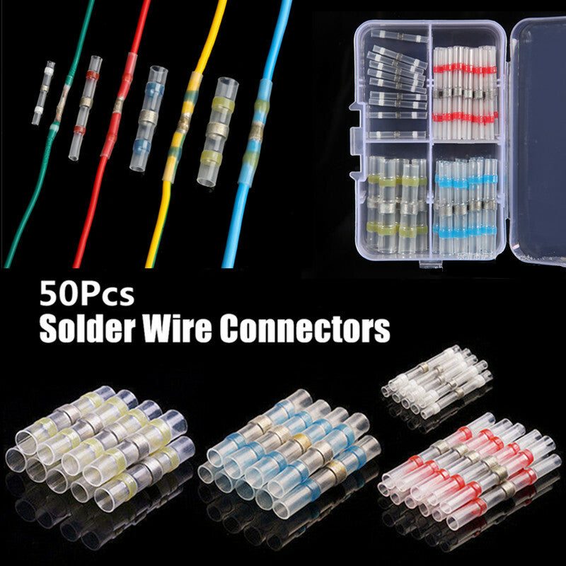 Car Waterproof Solder Seal Wire Connectors Heat Shrink Butt Solder Connector Kit
