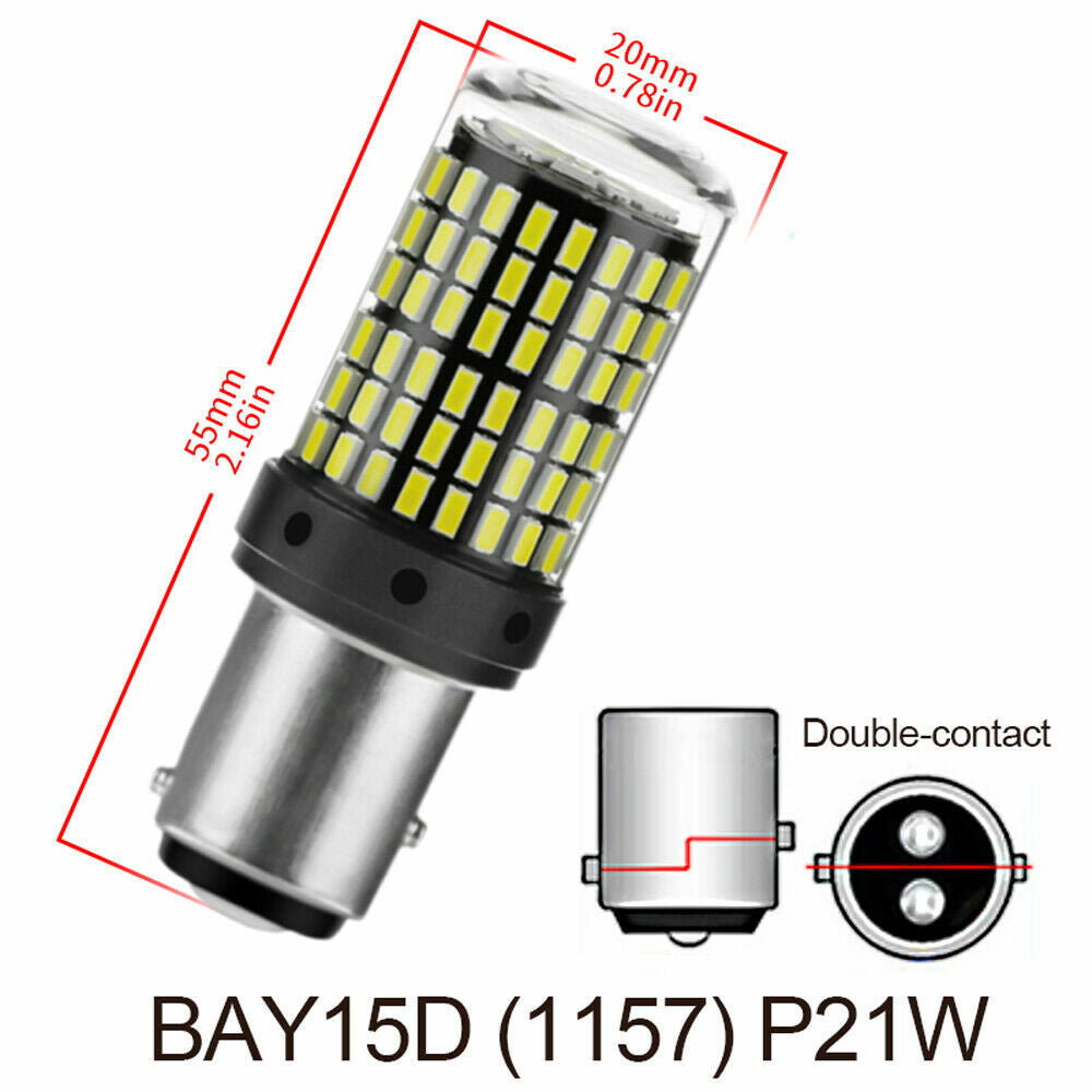 2x Canbus LED 1157 BAY15D Car Indicator Rear Brake DRL Bulbs 12-24V