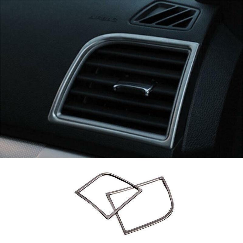 Console LR Air Outlet Vent Trim 2PCS for Ford Explorer 2011-2019 Silver Steel