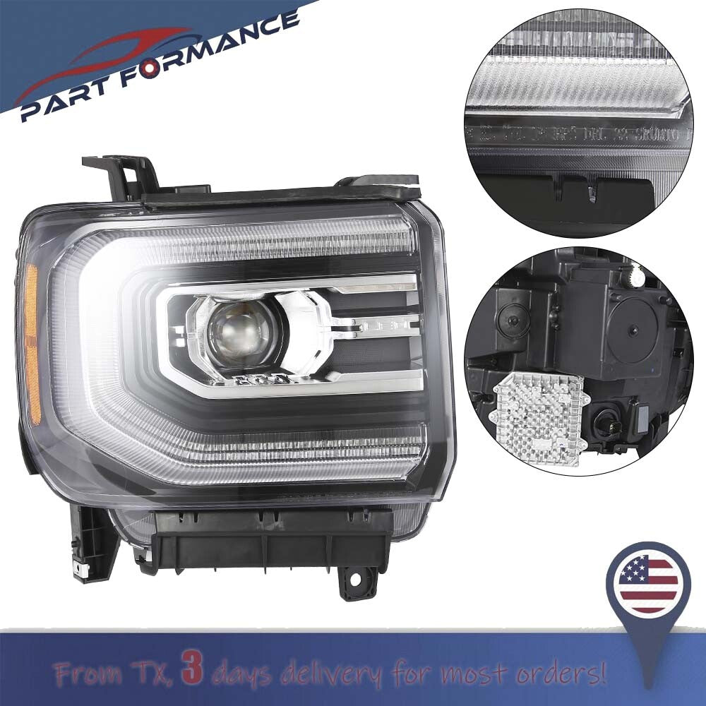 Full LED headlights for 2016-2019 for GMC for Sierra 1500s (Assy, passenger right-hand side).