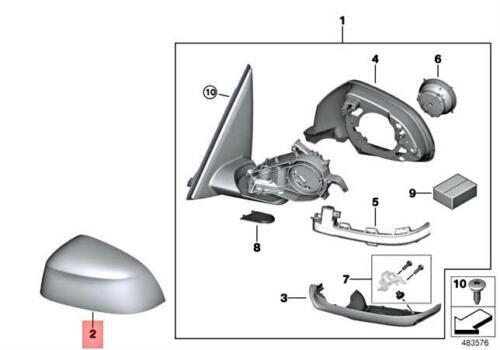 Side Mirror Upper Cover Cap Left Driver Fit for BMW X3 G01 X4 G02 X5 G05 X6 G06