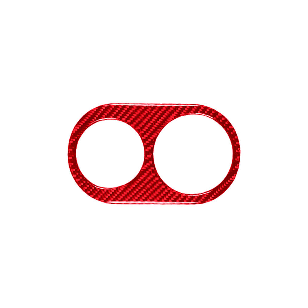 Red Rear Center Cup Holder Frame Trim Cover Carbon Fiber for Jaguar XF 2009-2011