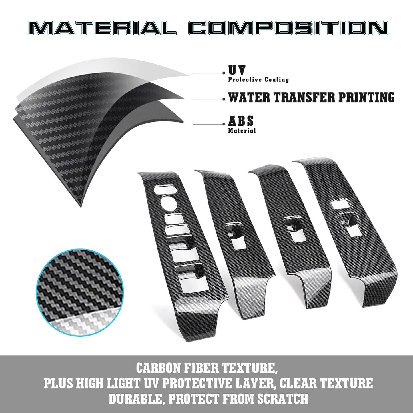 Carbon fiber window regulator panel cover trim for the 11th generation 2022 for Honda for Civic .