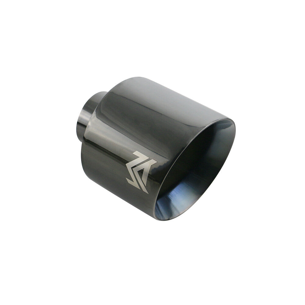 1 Piece Universal 2.5'' ID 5'' OD Exhaust End Tips Muffler Black Tip For 2.5inch