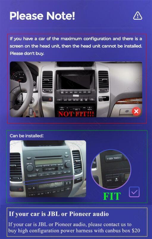 For 2002-09 for Lexus GX470 Stereo Radio GPS Head Unit 9 Android 10.1 WIFI Player