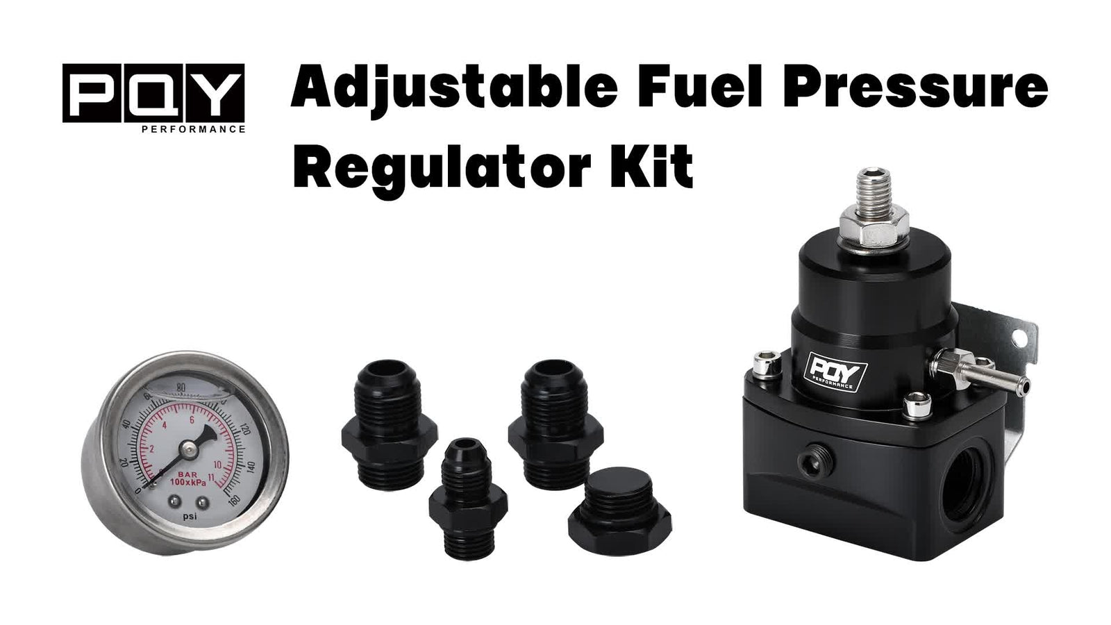 High Pressure An8/8/6 Fuel Inject Pressure Regulator With Gauge And Boost Black