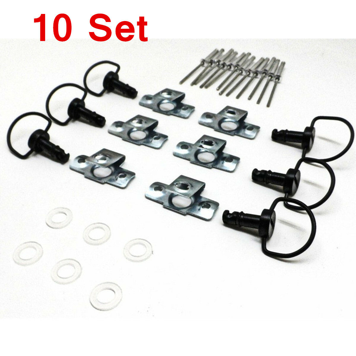 10x Motorcycle Quick Release D-RING Race Fairing Fasteners B Type 17mm 1/4 Turn