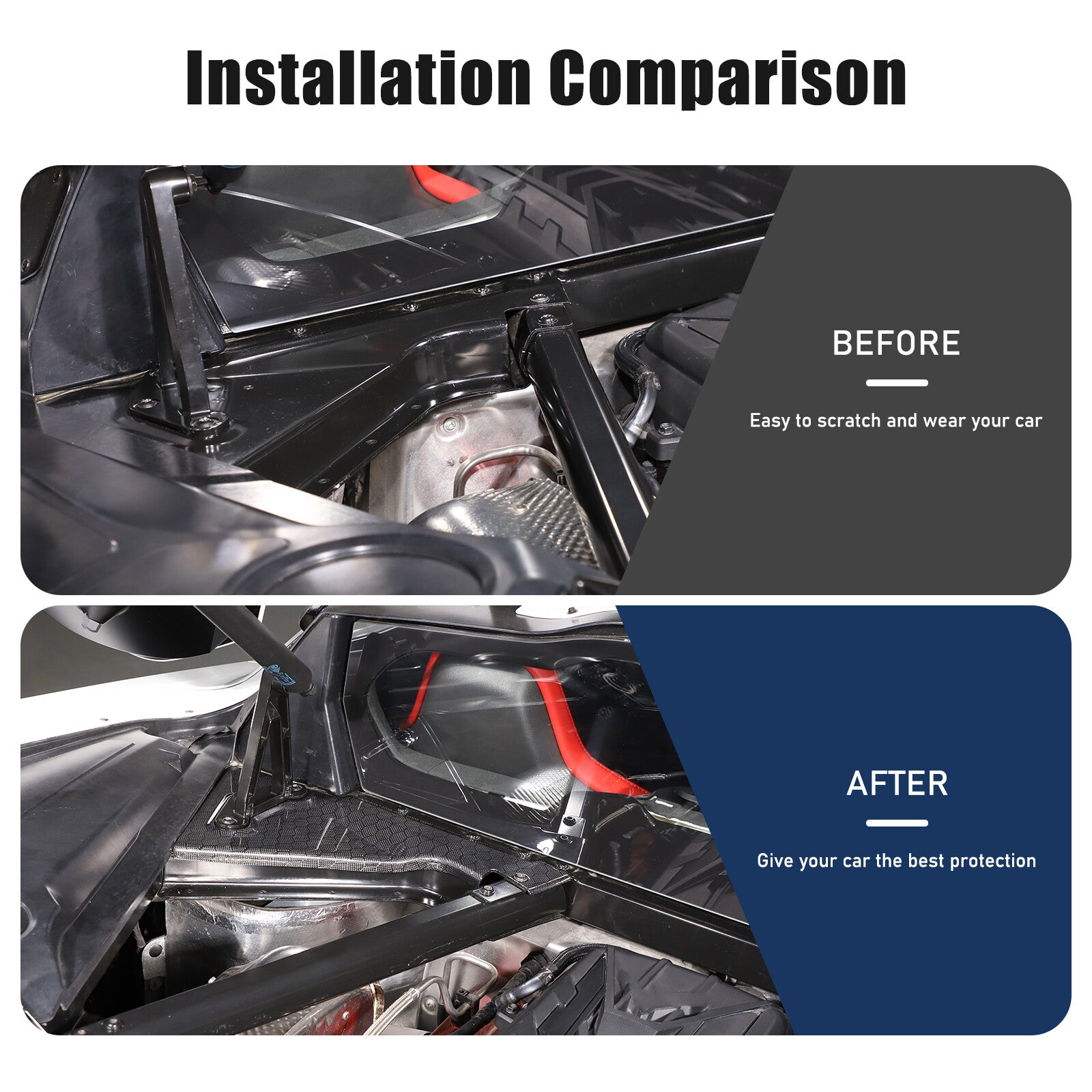Honeycomb carbon engine bracket trim exterior corner vent cover for Corvette C8