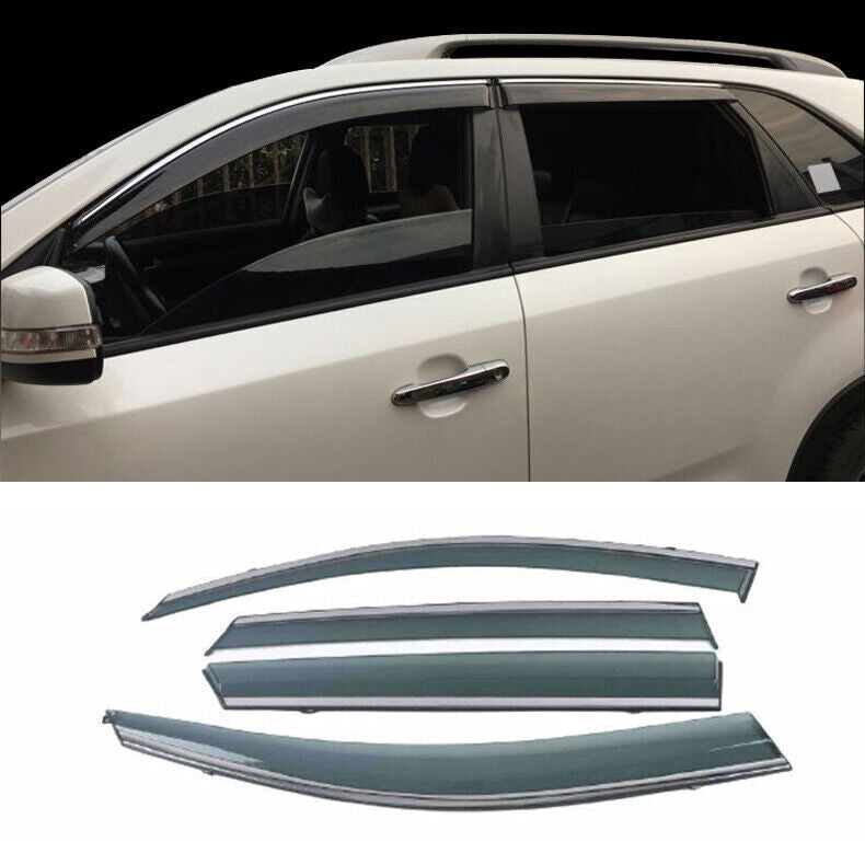 for Kia Sorento 2011-2014 Window Visor Vent Sun Shade Rain Guard Visor Trim 4Pcs